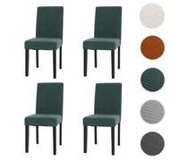 Mendler Lot de 4 chaises de Salle à Manger Littau Cordon de Bois Vert, Pieds foncés