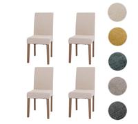 Mendler Lot de 4 chaises d'intérieur en bois H. 90 cm non pliables beige