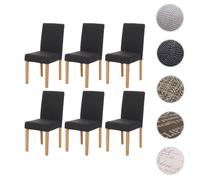Lot de 4 chaises de salle à manger Littau, tissu, noir, pieds clairs