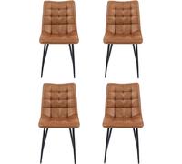 lot de 4 chaises de salle à manger Lucille - Cognac