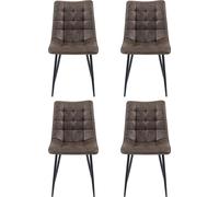 lot de 4 chaises de salle à manger Lucille - marron clair