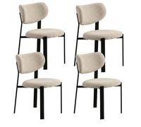 Lot de 4 chaises de salle à manger Luma - Tissu Beige / Pieds Noirs