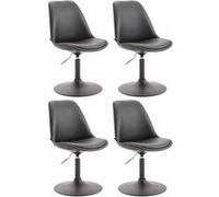 Lot de 4 Chaises de salle à manger Maverick similicuir avec pied trompette , Noir /Noir Noir G