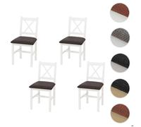 Lot de 4 chaises de salle à manger MCW-F77 blanches rembourrage noir