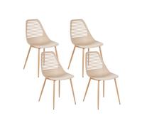 Lot de 4 Chaises de Salle à Manger Moderne Minimaliste Sans Accoudoirs Assise en
