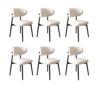 Lot de 4 chaises de salle à manger modernes avec coussin épais et pieds en bois, idéales pour cuisine, salle à manger et salon, blanc