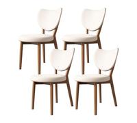 Lot de 4 chaises de salle à manger modernes avec coussins épais, pieds en bois élégants, élégants et confortables pour la maison et la salle à manger, noyer foncé et kaki clair, parfaites pour les