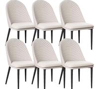 Lot de 4 chaises de salle à manger modernes du milieu du siècle avec dossier carré, pieds en métal robuste, sans accoudoirs, pour cuisine et salon