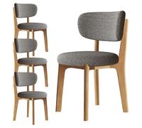 Lot de 4 chaises de salle à manger modernes du milieu du siècle avec pieds en bois, finition élégante pour meubles de cuisine et de salon