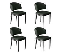 Lot de 4 chaises de salle à manger modernes du milieu du siècle confortables et rembourrées en similicuir avec pieds antidérapants - Assemblage facile - Chaises de salle à manger rembourrées épaisses