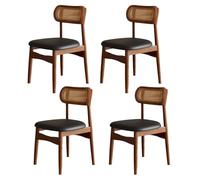 Lot de 4 chaises de salle à manger modernes du milieu du siècle en bois massif, lot de 6 chaises de salle à manger, tissu en cuir anti-griffes, adaptées pour les restaurants, les cuisines et les