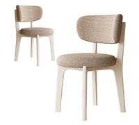 Lot de 4 chaises de salle à manger modernes du milieu du siècle en tissu élégant avec pieds en bois pour décoration de cuisine et de salon