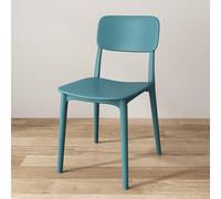 Lot de 4 chaises de salle à manger modernes empilables sans accoudoirs en plastique léger Capacité de charge de 400 kg pour cuisine, restaurant, salon, sièges élégants bleu-vert