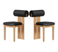 Lot de 4 chaises de salle à manger modernes en cuir du milieu du siècle - Design sans accoudoirs avec rembourrage en polaire anti-agneau pour une assise confortable dans les salles à manger rustiques