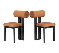 Lot de 4 chaises de salle à manger modernes en cuir du milieu du siècle - Design sans accoudoirs avec rembourrage en polaire anti-agneau pour une assise confortable dans les salles à manger rustiques