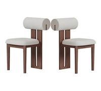 Lot de 4 chaises de salle à manger modernes en cuir du milieu du siècle - Design sans accoudoirs avec rembourrage en polaire anti-agneau pour une assise confortable dans les salles à manger rustiques