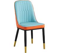 Lot de 4 chaises de salle à manger modernes en similicuir rembourré avec dossier haut, chaises de cuisine élégantes, pieds en métal, meubles de salon confortables, sièges de salle à manger élégants