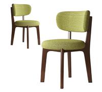 Lot de 4 chaises de salle à manger modernes en tissu élégant avec pieds en bois pour cuisine et salon, design rétro, assise confortable