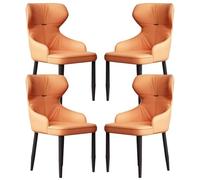 Lot de 4 chaises de salle à manger modernes ergonomiques en cuir synthétique rembourrées avec pieds robustes en acier au carbone (gris clair) Meuble de cuisine élégant pour décoration d'intérieur