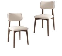 Lot de 4 chaises de salle à manger modernes et minimalistes en bois massif, dossier rembourré, design sans accoudoirs, polyvalentes pour salle à manger et chambre à coucher, meubles confortables et