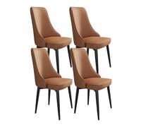 Lot de 4 chaises de salle à manger modernes rembourrées - Assise coussinée en similicuir souple, élégantes chaises de salon avec pieds en métal résistants pour la cuisine et la salle à mange