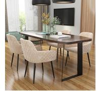 Lot de 4 Chaises de Salle à Manger PIPIPOXER,Fauteuil en Velours,Motif de Diamant Dossier Luxueux Chaise Cuisine Grande Chaise