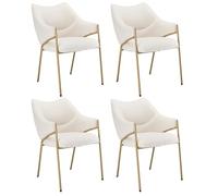 Lot de 4 chaises de salle à manger rembourrées avec coussins épais pour cuisine, salon et chambre à coucher, supporte jusqu'à 150 kg, assise confortable.