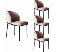 Lot de 4 chaises de salle à manger rembourrées avec dossier haut en tissu pour cuisine, salon, restaurant, hôtel - Design moderne rembourré