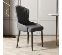 Lot de 4 chaises de salle à manger rembourrées en cuir synthétique avec dossier et accoudoirs, chaises d'angle confortables pour la réception