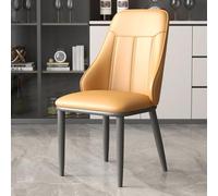 Lot de 4 chaises de salle à manger rembourrées haute résilience avec dossier et pieds en métal pour salle à manger, chambre à coucher ou bureau