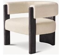 Lot de 4 chaises de salle à manger rembourrées modernes avec accoudoirs et pieds en bois noir et assise confortable en tissu