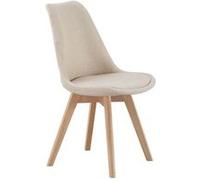 PEGANE Lot de 4 chaises de Salle à Manger rembourrés Coloris Beige - Longueur 48 x Largeur 54 x Hauteur 84 cm