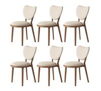 Lot de 4 chaises de salle à manger rustiques en bois massif avec dossier en forme de cœur et coussins pour cuisine, bar, salle à manger, chambre à coucher, salon, étude, confortables et élégantes
