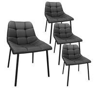 Lot de 4 chaises de salle à manger scandinaves modernes en similicuir avec pieds en métal, stables et élégantes, pour salon et salle à manger