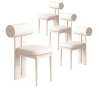 Lot de 4 chaises de salle à manger simples en bois massif, chaise de maquillage rembourrée, coussin doux, parfaites pour la décoration de salle à manger ou de salon