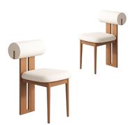 Lot de 4 chaises de salle à manger simples en bois massif français avec dossier, sans accoudoirs, parfaites pour salle à manger et salon