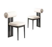 Lot de 4 chaises de salle à manger simples en bois massif français, chaises de maquillage rembourrées avec dossier doux, parfaites pour la décoration de salle à manger et de salon