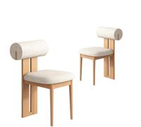 Lot de 4 chaises de salle à manger simples en bois massif français, chaises de maquillage sans accoudoirs avec coussin doux, parfaites pour la décoration de salle à manger et de salon.