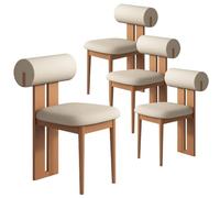 Lot de 4 chaises de salle à manger simples en bois massif, rembourrées doux sans accoudoirs, parfaites pour salle à manger, salon, chaise de maquillage - Polyvalentes et élégantes