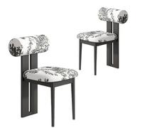Lot de 4 chaises de salle à manger simples en bois massif, tabouret de maquillage rembourré avec dossier nu, idéal pour la salle à manger et la décoration du salon.