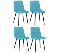 Lot de 4 chaises de salle à manger Tilde - CLP - Turquoise - Tissu - Confortable et design