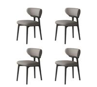 Lot de 4 chaises de salle à manger vintage en bois avec assise rembourrée ergonomique pour la maison, le restaurant, l'hôtel et le bar, chaise de maquillage élégante avec dossier, construction en bois