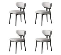Lot de 4 chaises de salle à manger vintage en bois ergonomiques rembourrées pour la maison, le restaurant, l'hôtel et le bar - Dossier élégant pour salle à manger et maquillage