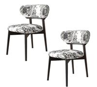 Lot de 4 chaises de salle à manger vintage en bois ergonomiques rembourrées pour maison, restaurant, hôtel, bar - Design élégant du dossier pour salle à manger et maquillage