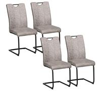 HOMCOM - Lot de 4 chaises de salle à manger - Tissu en microfibre (100 % polyester) - 43x58.5x99.5cm - Marron