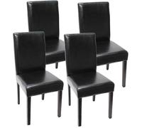 Lot de 4 chaises de séjour Littau - Noir - Pieds foncés - Design moderne - Confortable - Certifié BSCI