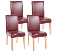 Lot de 4 chaise mendler H. 90 cm non pliable en bois interieur rouge Rouge G