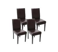 Lot de 4 chaises de séjour Littau simili-cuir, marron, pieds foncés