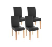 Lot De 4 Chaises De Séjour Littau Simili-Cuir, Noir Mat, Pieds Clairs Multicolore