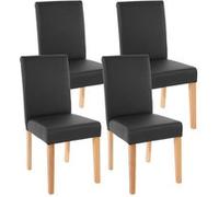 Lot De 4 Chaises De Séjour Littau Simili-Cuir, Noir Mat, Pieds Clairs Multicolore